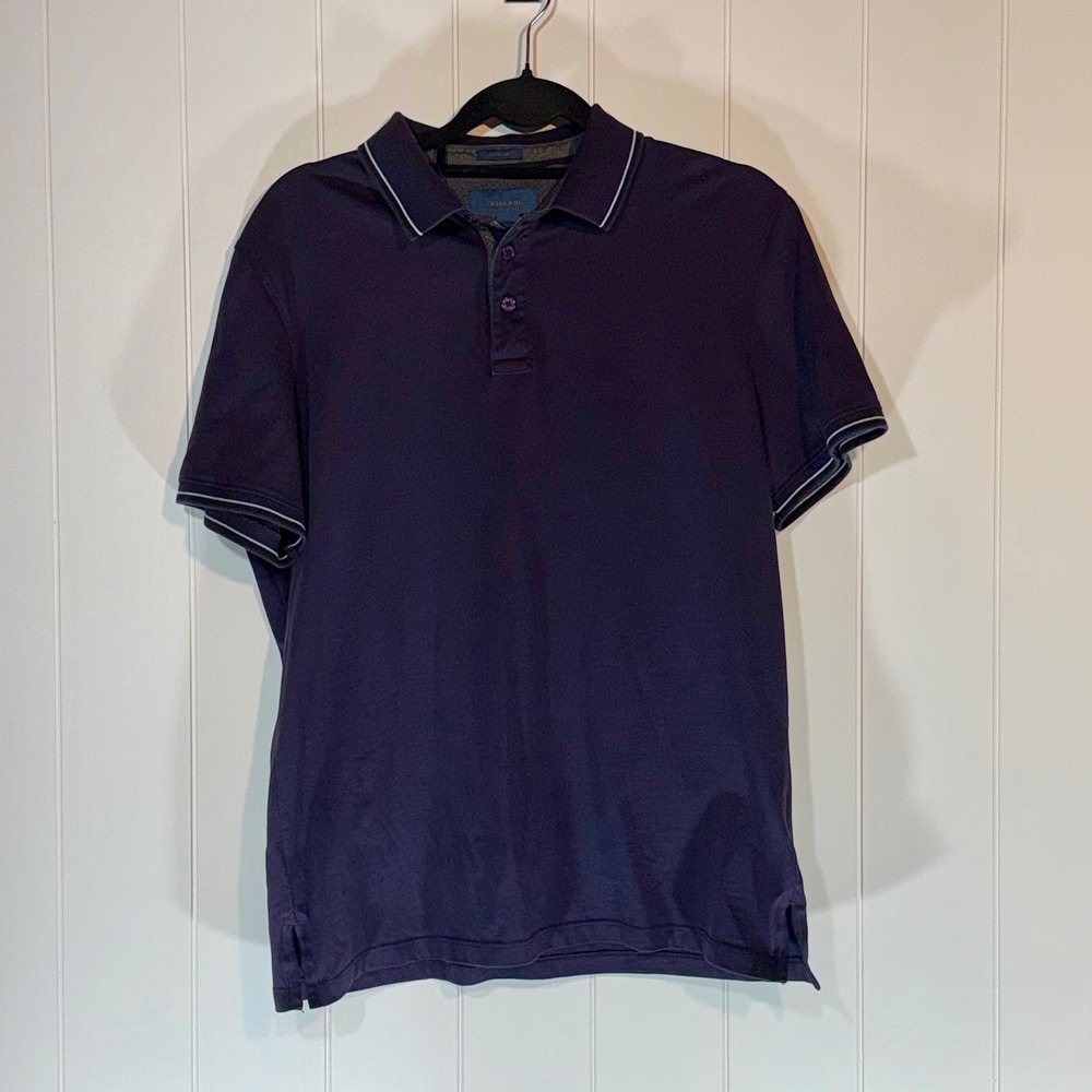 Fairlane Mens Pima Cotton Polo Shirt Purple Short Sleeve Regular Fit Size Medium